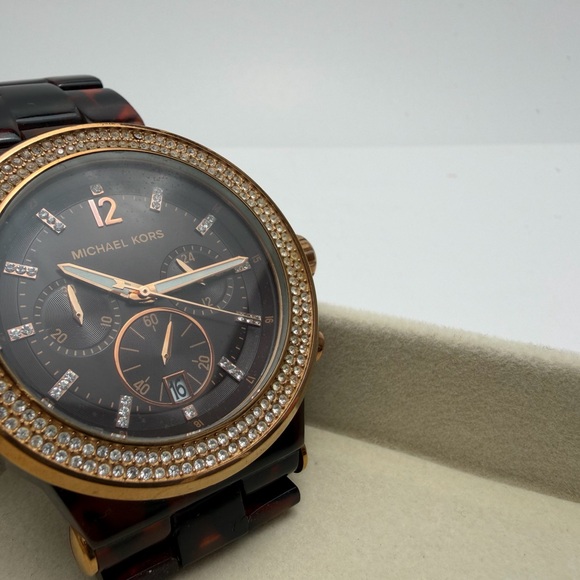 Michael Kors Bel Air - Gold and Tortoiseshell Watch - Picture 4 of 6